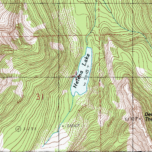 Topographic Map of Helena Lake, WA