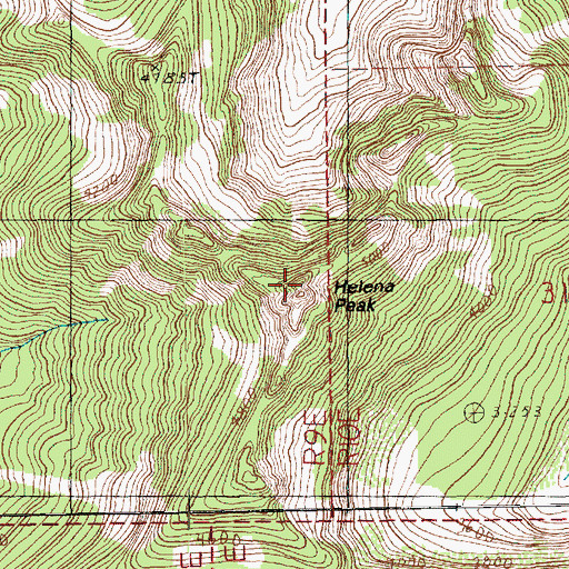 Topographic Map of Helena Peak, WA