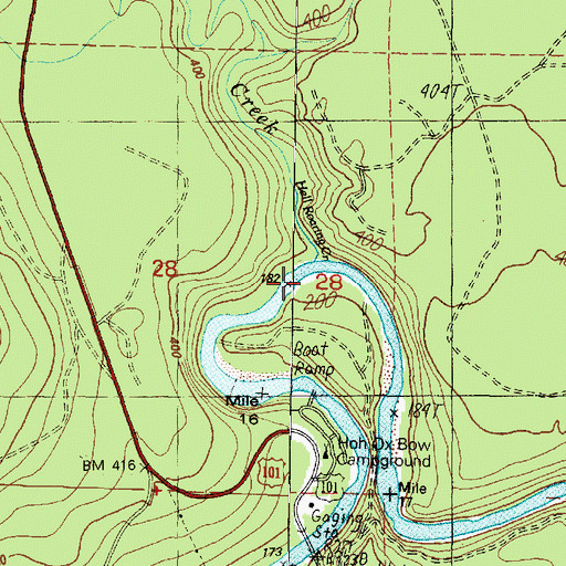 Topographic Map of Hell Roaring Creek, WA