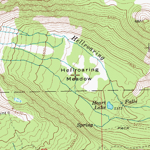 Topographic Map of Hellroaring Meadow, WA