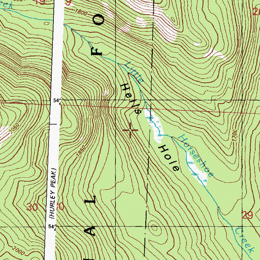 Topographic Map of Hells Hole, WA
