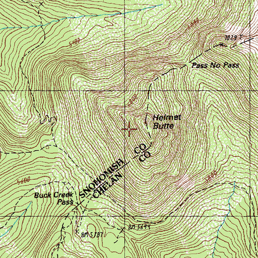 Topographic Map of Helmet Butte, WA