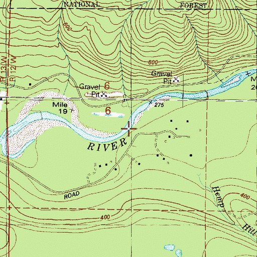 Topographic Map of Hemp Hill Creek, WA