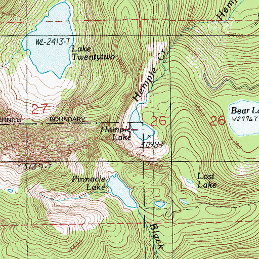 Topographic Map of Hempel Lake, WA