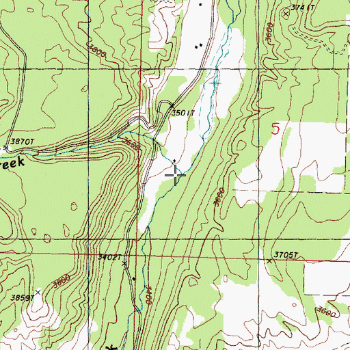 Topographic Map of Henderson Creek, WA