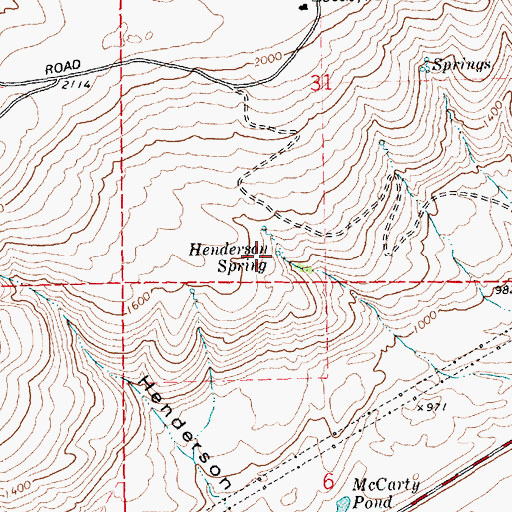 Topographic Map of Henderson Spring, WA