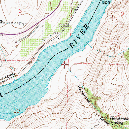Topographic Map of Hendricks Draw, WA