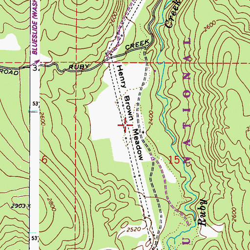 Topographic Map of Henry Brown Meadow, WA