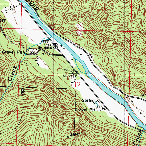 Topographic Map of Henry Creek, WA