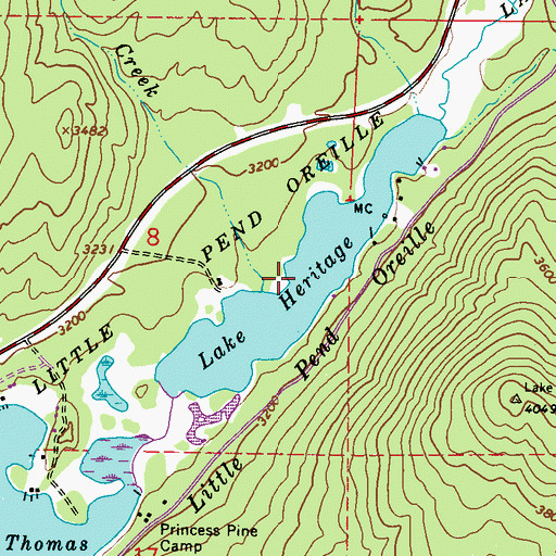 Topographic Map of Lake Heritage, WA
