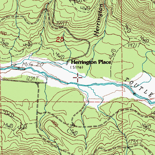 Topographic Map of Harrington Creek, WA