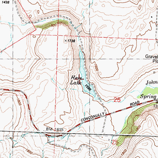 Topographic Map of Hess Lake, WA