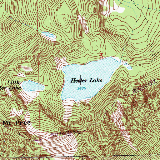 Topographic Map of Hester Lake, WA