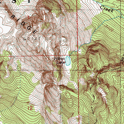 Topographic Map of Hibox Lake, WA