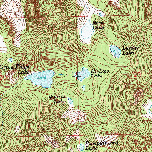 Topographic Map of Hi-Low Lake, WA