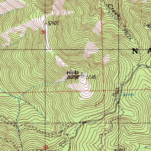 Topographic Map of Hicks Butte, WA