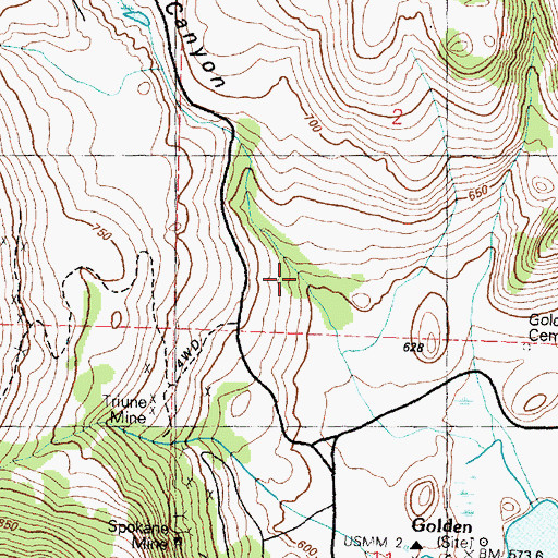 Topographic Map of Hicks Canyon, WA