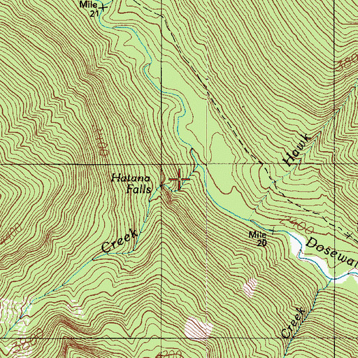 Topographic Map of Hidden Creek, WA