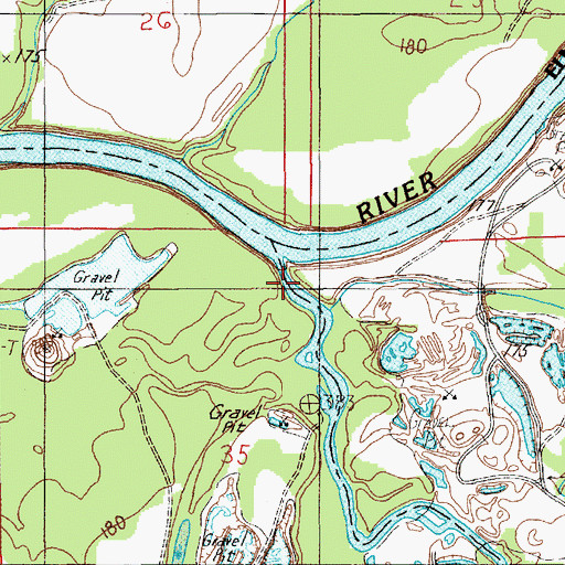 Topographic Map of Line Creek, AL