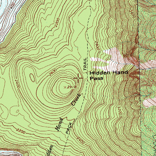 Topographic Map of Hidden Hand Pass, WA