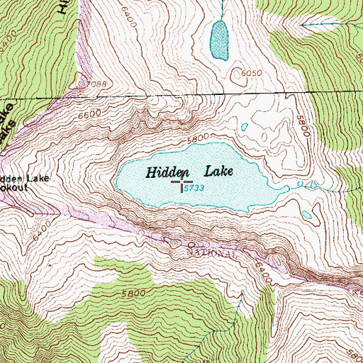Topographic Map of Hidden Lake, WA