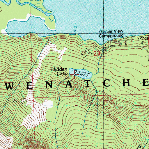 Topographic Map of Hidden Lake, WA