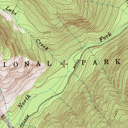 Topographic Map of Hidden Lake Creek, WA