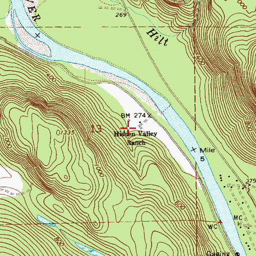 Topographic Map of Hidden Valley Ranch, WA