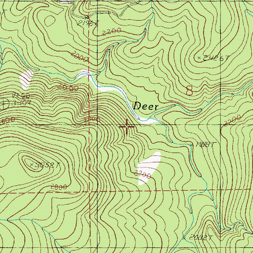 Topographic Map of Higgins Creek, WA
