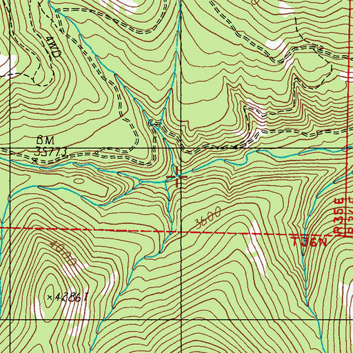Topographic Map of High Bridge Creek, WA