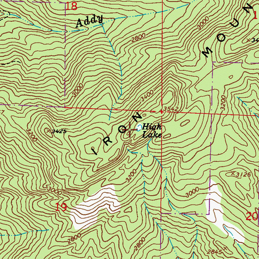Topographic Map of High Lake, WA