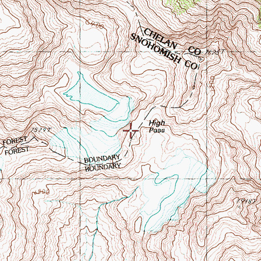 Topographic Map of High Pass, WA