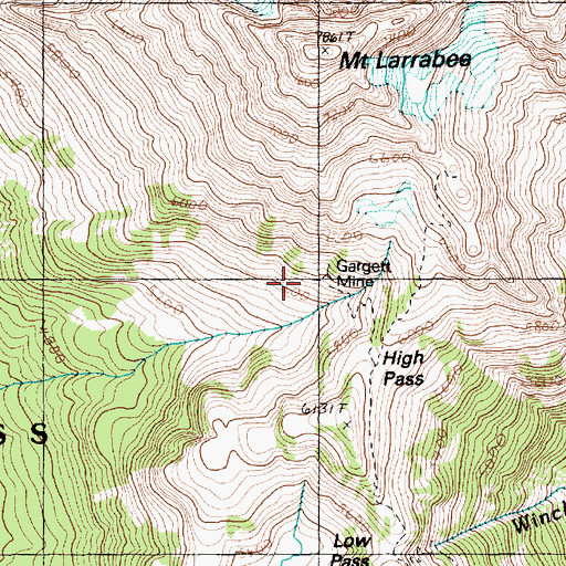 Topographic Map of High Pass, WA