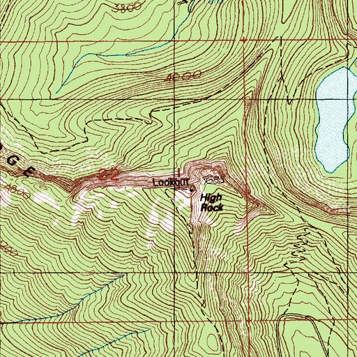 Topographic Map of High Rock, WA