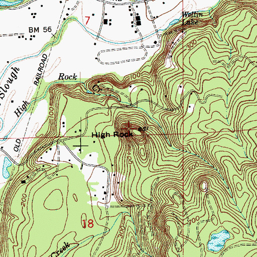 Topographic Map of High Rock, WA