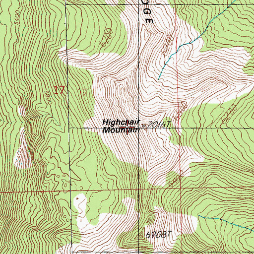 Topographic Map of Highchair Mountain, WA