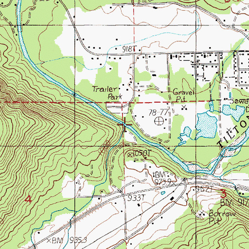 Topographic Map of Highland Creek, WA