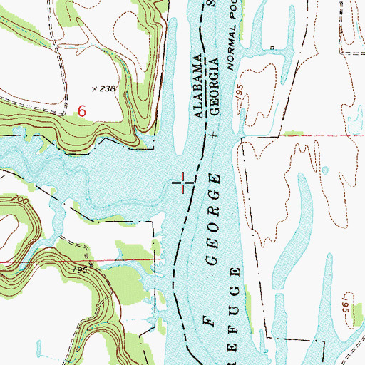 Topographic Map of Little Barbour Creek, AL