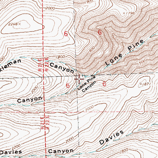 Topographic Map of Hinkleman Canyon, WA