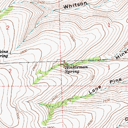 Topographic Map of Hinkleman Spring, WA