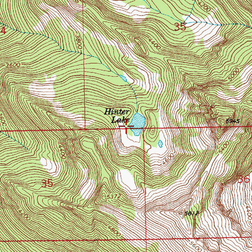 Topographic Map of Hinter Lake, WA