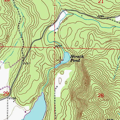 Topographic Map of Hirsch Pond, WA