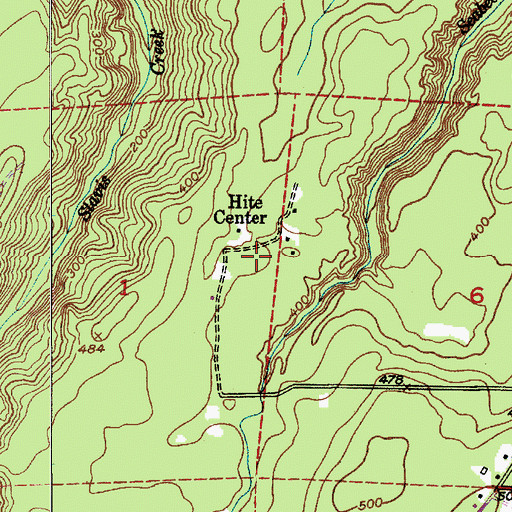 Topographic Map of Hite Center, WA