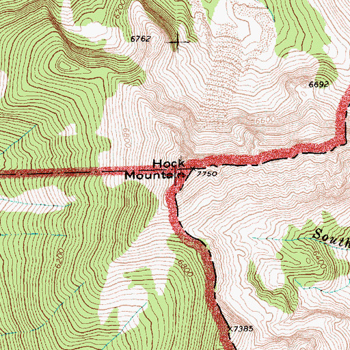 Topographic Map of Hock Mountain, WA