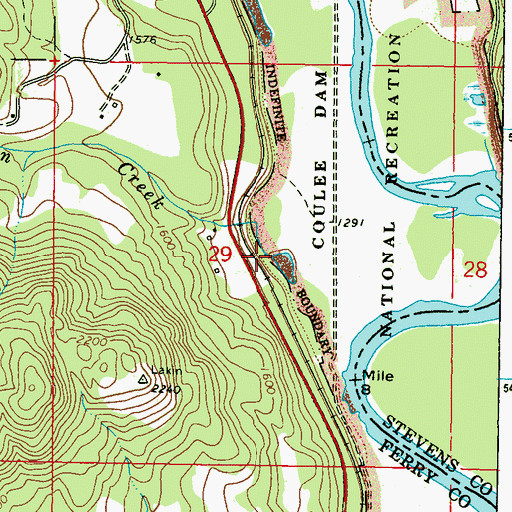 Topographic Map of Hodgson Creek, WA