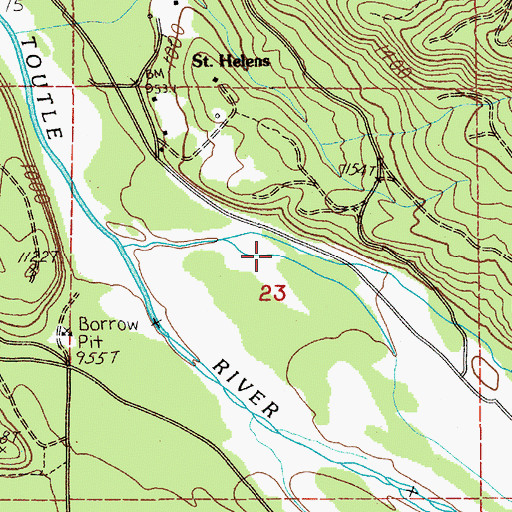 Topographic Map of Hoffstadt Creek Park, WA