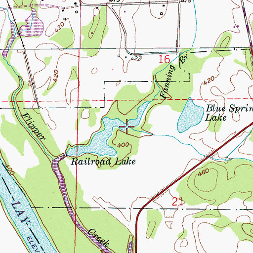 Topographic Map of Little Blue Creek, AL