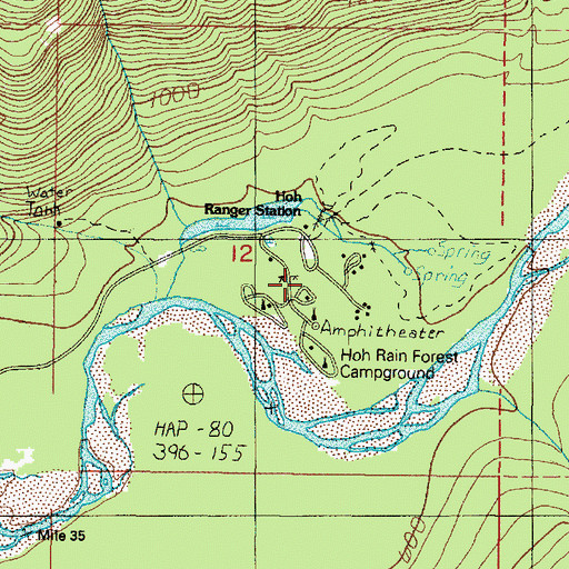 Topographic Map of Hoh Ranger Station, WA