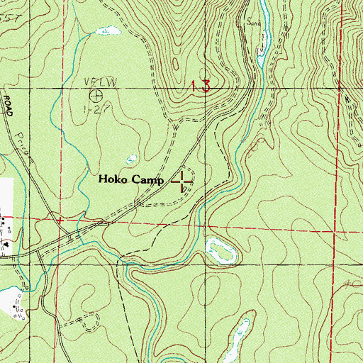 Topographic Map of Hoko Camp, WA