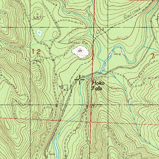 Topographic Map of Hoko Falls, WA